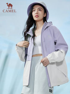Camel womens outdoor hard shell hiking jacket windproof and waterproof single layer jacket