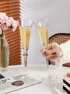 Elegant French Romantic Champagne Glass High Footed Wine Glass Premium Design Glass Cup Fine Cocktail Cup High Aesthetic Value