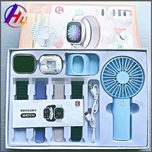 🎁 HL Original Product + FREE Shipping 🎁 7 In 1 Set Ultra SmartWatch Mini Portable Fan Bluetooth Earphones 49mm Screen Sport Fitness s9 Ultra Max Suit Smart Watch For Men Women