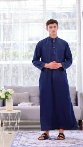 Jubah Dubai pria dewasa lengan panjang polos premium gamis pakistan thobe arab new motif
