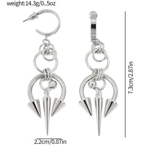 Bandai | 1pair Y2K Stainless Steel Rivet Spike Septum Nose Ring Charms Detachable Earrings for Women Punk Grunge Spiky Gothic Earrings