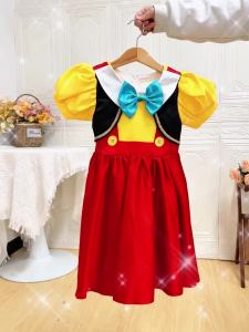 Hoạt Hình Con Rối Đảng Bé Gái Thanh Lịch Công Chúa Trình Diễn Trang Phục Dài Đến Đầu Gối Tay Phồng Cho Trẻ Em Halloween Carnival Sinh Nhật