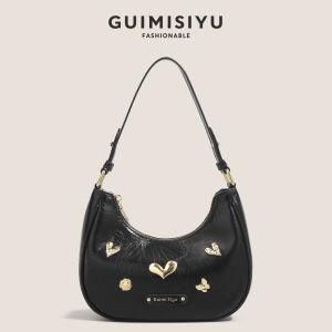 Silver Moon Shape Womens Bag Underarm Crossbody Bag Fashion Trend Design Single Shoulder Sling Bag by GUIMISIYU New 2025