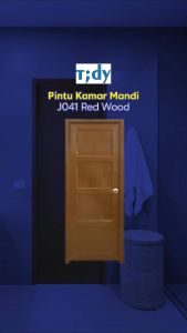 Tidy Pintu Kamar Mandi PVC + Handle Bukaan Kiri J041 71X195 Cm Coklat