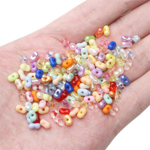 5g Acrylic Solid Color / Transparent Beads Peanut Multicolor Loose Spacer Beads For Handmade Bracelet Necklace Keychain DIY Jewelry Craft Making Accessories