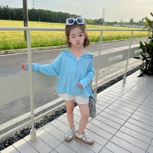 Childrens Lightweight Breathable UV Protection Clothing Outdoor Summer Jacket Thin Polyester Fiber Baby Skin Clothes for Boys And Girls