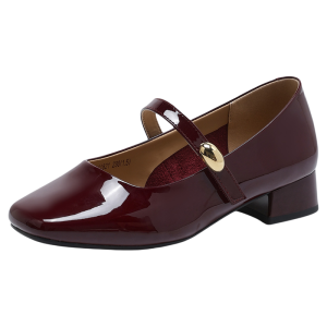 Josiny | Wine Red Mary Jane Shoes
