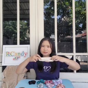 RCandy Scrunchie Glossy Ikat Rambut Satin Silk Kunciran Premium