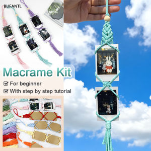 Macrame Kit Boho Photo Pendant DIY Material Pack Polyester Handmade Photo Frame Wall Car Hanging Wedding Decor Multicolor Craft