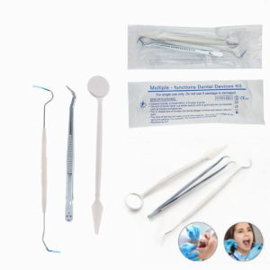 3Pcs/Set Disposable Dental Instruments Examination Kit Teeth Whitening Cleaning Tartar Removal Oral Mirror Probe Tweezers Dental Consumables Tools