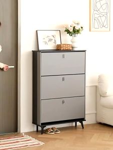 Shoe Rack Organize Cabinet 60/80/100CM Shoe Cabinet Wood Flip Shoe Cabine Storage ultra-thin Shoe Rack Cabinet Large Storage