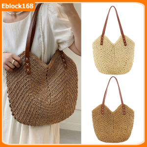 Summer Straw Bag Women Handmade Woven Shoulder Bag Large Capacity Beach Bag Fashion Vacation Handle Bag Bohemia Totes