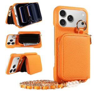 New Design PU Leather Phone Case for IPhone17 16 15 14 13 12 11pro Max Plus Mini 16e 17 Pro Max Crossbody Shockproof Wallet Case