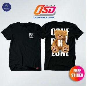Kaos cewe cowo CONFORT ZONE Teddy bear katun premium