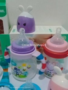 Botol Susu Bayi Leher Lebar Baby Feeding Bottle Wide Neck Pop Max Ukuran 250Ml untuk Usia Bayi 6 Bulan Ke Atas Bahan PP Berkualitas Sudah BPA Free Bisa Direbus dan Dipanaskan serta Mudah Dibersihkan