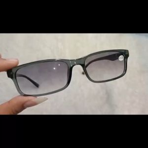 Kacamata Plus +1.00 s/d +3.00 RABUN DEKAT Lensa Hitam Gradasi Frame Persegi Panjang Warna Abu Kilap Untuk PRIA WANITA - BAZAR KACAMATA PLUS MURAH MERIAH