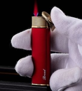 Bật lửa gas khò màu đỏ sang trọng chất liệu kim loại đánh lửa bằng IC