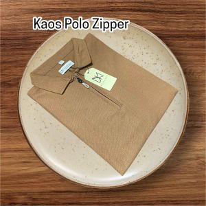Baju Kaos Polo Zipper krah kerah polo resleting tshirt berkerah pria resleting distro dewasa lengan pendek