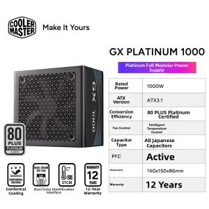Cooler Master | Full Modular 850W 1000W Platinum Power Supply