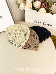 มือ ถัก Ted ลูกไม้ จี้มุกกลวง ถัก หมวก เรียบหรู หมวกเป่าโถวแบบบางสําหรับผู้หญิง ฤดูร้อน ฤดูใบไม้ร่วง ฤดูใบไม้ผลิ เครื่องประดับแฟชั่น