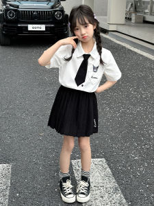 Bộ Đồ Hai Mảnh Thời Trang Mùa Hè Cho Bé Gái Bộ Đồng Phục Học Sinh Tiểu Học Phong Cách Mùa Hè Bộ Đồ Cotton Pha Trộn