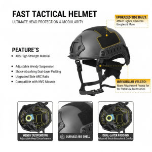 FAST Helmet ABS Lightweight with Adjustable Suspension & Dial for Cycling Airsoft Tactical Training