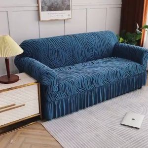 1/2/3/4 Seat Jacquard Elastic Fabric Sofa Cover with Skirt L-shaped Slipcover Fitted Couch Cover Sarung Sofa