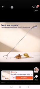 Luckylkh Foldable Stainless Steel Picker Garbage Clip Household Picker Large Clamping Force clip