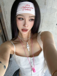 New Fitness Sport Headband Womens White Personalized Letter Running Sweat Absorbent Yoga Headscarf Hairband Original Design