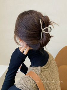 Large Pearl Hair Clip Fashionable Korean Style Hair Accessories Back of Head Shark Clamp Side Hair Grabber by Lafu