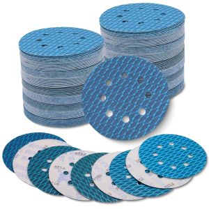 50 Miếng Đĩa Chà Nhám Hình Kim Cương 5 Inch Có Lớp Keo Phía Sau Độ Nhám 40-320 Móc Và Vòng Để Sử Dụng Với Máy Chà Nhám Quỹ Đạo Ngẫu Nhiên Chế Biến Gỗ Gia Công Kim Loại