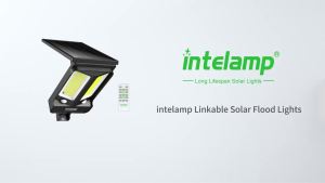intelamp | Đèn Năng Lượng Mặt Trời Intelamp Ngoài Trời 4000mAh Thời Lượng Pin Dài Tích Hợp Hai Cảm Biến Chuyển Động Đèn Pha An Ninh Cho Sân Vườn Nhà Để Xe Lối Đi Tường Kèm Bóng Đèn LED.