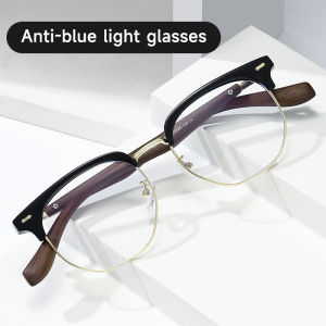 New Blue Light Blocking Glasses Men Women Wood Grain Temples Retro Eyewear Optical Spectacle Eyeglass