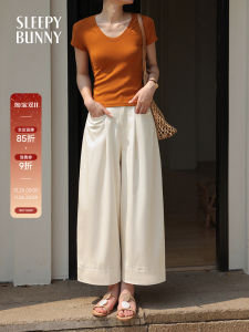 Tencel Cotton Womens Vintage Loose High Waist Wide Leg Pants