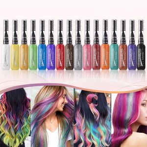 16 สีทิ้ง Double-HEAD ย้อมผมสําหรับคอสเพลย์ปาร์ตี้แต่งหน้า Eyelash เน้นแปรงสีสําหรับ Quick Hair Chan