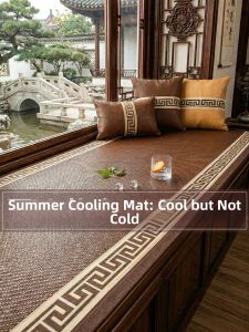 JKS | Cooling Summer Rattan Window Seat Pad Customizable Non-slip