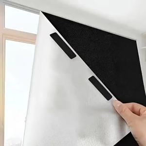Portable Blackout Window Curtain No Drill Stick On Window Shade Removable Light Blocking Blind For Bedroom Sun Heat Insulation Blackout Fabric