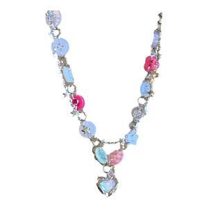 Double Layered Heart Shaped Necklace for Women Stylish Trendy Hip Hop Flavor Sweet Cool Style Spicy Girl Chain Accessory