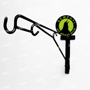 SEMPATI Gantungan Besi Sangkar Burung Tempel Double Baja Sempati 45 Cm Gantungan Dinding Tembok Gantungan Kandang Murai Kotak Lovebird Gantungan Pot Bunga Standing Holder GTDBL