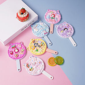 Cream Glue 2-in-1 Comb with Mirror Childrens DIY Handwork Material Kit Portable Toys for Little Girls