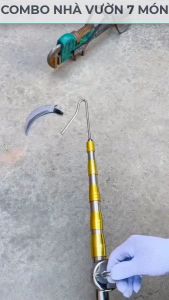 Bộ phụ kiện 6 món(chưa kèm gậy) đa năng hái trái câycắt cành cắt cỏtreo lồnggiỏ bắt cá phơi đồ quét mạng nhện...