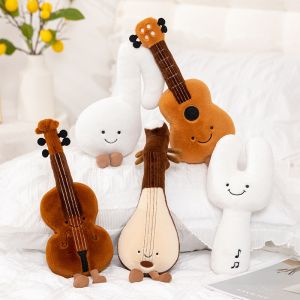 Adorable Musical Plush Toy Soft Violin Guitar Pipa Tuning Fork Note Stuffed Doll Instrument Gift for Kids Music Lover Home Decor