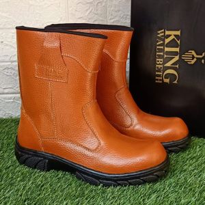 sepatu safety boots proyek Kings wallbeth full kulit sol rubber karet