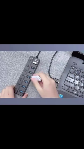 Splitter 7 in1 USB Hub 3.0 5Gbps High Speed with Individual Power Switches