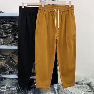 Mens Casual Loose Fit Thermal Cotton Pants Soft Comfortable All-Match Autumn Winter Trousers Fashionable Cone-Shaped Legs