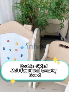 INHO L50cm Multifunctional Kids Drawing Board Set Adjustable Learning Board/Bookshelf With Chair