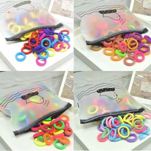 K.100pcs/pack Korean Elastic Hair Bands for Women Girls Solod Color Ponytail Holder Rubber Band Baby Headband Kids Hair Accessories hair band