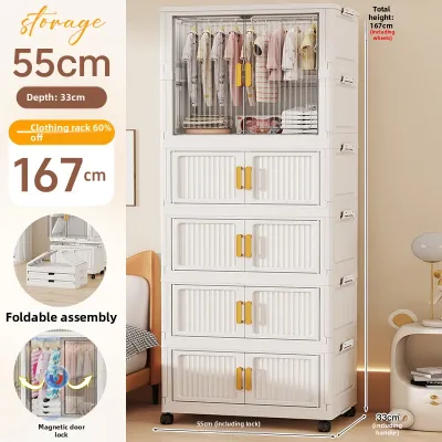 Foldable No-assembly Clothes Storage Wardrobe 55cm