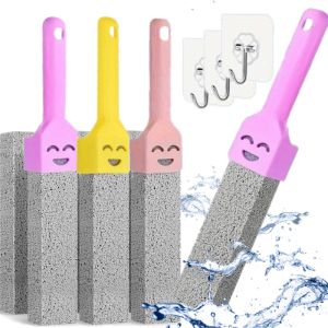 3PCS Heavy Duty Pumice Cleaning Stone Stick For Toilet Seat Bathtub Sink Limescale Rust Stain Remover Bathroom Tile Grout Brush