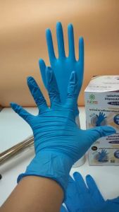 NDS ถุงมือยางสังเคราะห์ 4.0 กรัม น้ำหนักถุงมือ สีฟ้า 100 ชิ้น ถุงมือยางไนไตร ไม่มีแป้ง เอ็นดีเอส D2Hand
